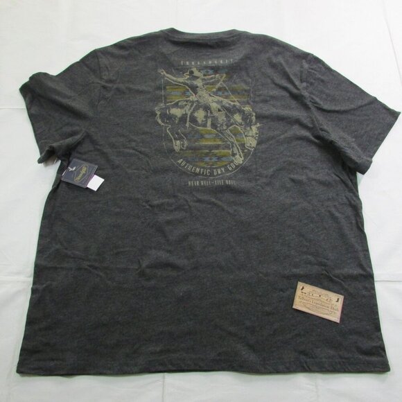 Thread Grit Men's Short Sleeve Southwest Rodeo Graphic T-Shirt Charcoal Heather - Picture 2 of 4